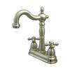 Elements of Design New Orleans Satin Nickel  9-in Cross-Handle Deck Mount Bridge Kitchen Faucet