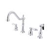 Elements of Design New Orleans Chrome 9-in 2-Lever Handle Deck Mount High-Arc Kitchen Faucet with Sprayer