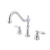 Elements of Design New Orleans Chrome 9-in 2-Lever Handle Deck Mount High-Arc Kitchen Faucet