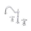Elements of Design New Orleans Chrome 9-in 2-Cross Handle Deck Mount High-Arc Kitchen Faucet
