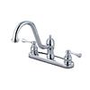 Elements of Design St. Louis Chrome 9-in 2-Lever Handle Sink Mount High-Arc Kitchen Faucet