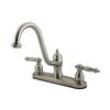 Elements of Design Templeton Satin Nickel 9-in 2-Lever Handle High-Arc Deck Mount Kitchen Faucet