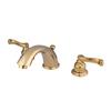 Elements of Design Polished Brass Twin Handles Widespread Deck Mount Bathroom Faucet with Drain