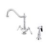 Elements of Design Chrome 12-in Lever-Handle Deck Mount Kitchen Faucet with Sprayer