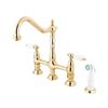 Elements of Design Polished Brass 13-in Lever-Handle Deck Mount Kitchen Faucet with White Sprayer