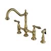 Elements of Design Vintage Brass 13-in Lever-Handle Deck Mount Kitchen Faucet with Sprayer