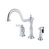 Elements of Design Oil-Chrome 11-in Lever-Handle Deck Mount Low-Arc Kitchen Faucet with Sprayer