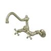 Elements of Design Hot Springs Satin Nickel 2-Handle Wall Mount Bar and Prep Kitchen Faucet