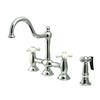 Elements of Design Restoration Chrome 2-Handle Deck Mount Bar and Prep Kitchen Faucet With Side Spray