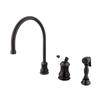 Elements of Design Chicago Oil-Rubbed Bronze 13-in Level Handle Deck Mount High-Arc Kitchen Faucet with Sprayer