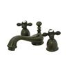 Elements of Design Chicago 4-in Oil-Rubbed Bronze Metal Cross Handle Mini Widespread Bathroom Faucet