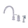 Elements of Design Templeton Chrome 12-in 1-Handle Deck Mount High-Arc Kitchen Faucet with Sprayer