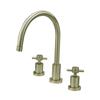 Elements of Design Concord Satin Nickel 11.5-in 2-Handle Deck Mount High-Arc Kitchen Faucet