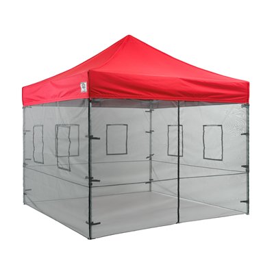 Image of Impact Canopies Canada Mesh Wall Food Service Kit - Red and Black