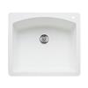 Blanco Diamond 25-in x 22-in x 10-in White Silgranit Kitchen Sink