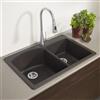 Blanco Diamond 33-in x 22-in x 9.50-in Cafe Silgranit Double Offset Bowl Kitchen Sink