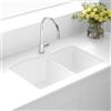 BLANCO Diamond 20.75-in x 32-in White Silgranit Offset Kitchen Sink