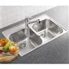 BLANCO Essential 20.75-in x 31.25-in Stainless Steel Double Bowl Drop-in Kitchen Sink