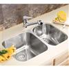 BLANCO Essential 17.75-in x 26.5-in Stainless Steel Offset Bowl Undermount Kitchen Sink
