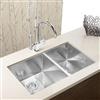 BLANCO Precision 18-in x 33-in Stainless Steel Offset Bowls Undermount Sink