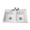 "Acri-tec Industries Dynasty Double Basin Kitchen Sink - 21"" x 32"" x 8"" - Acrylic"