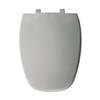 Bemis Emblem Elongated Silver Plastic Toilet Seat