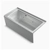 KOHLER 60-in x 30-in Alcove Whirlpool with Bask Heated Surface, Integral Apron, Tile Flange