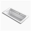 KOHLER 66-in x 32-in Drop-in Bath with Bask Heated Surface and Reversible Drain