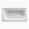 KOHLER 60-in x 32-in Alcove BubbleMassage Air Bath with Integral Apron and Drain