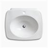 KOHLER Bancroft 24-in x 8.72-in White China fire Clay Sink with Faucet Hole