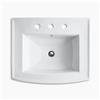 KOHLER Archer 23.94-in x 35.25-in White Pedestal Sink with Faucet Hole