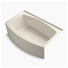 KOHLER 60-in x 38-in Curved Alcove Bath with Bask Heated Surface