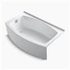 KOHLER 60-in x 36-in Curved Alcove Bath with Bask Heated Surface