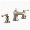 KOHLER Bancroft 7.1-in Vibrant Bushed Bronze Deck-Mount Bath Faucet Trim with Metal Lever Handles