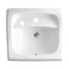 KOHLER Kingston 21.25-in White Porcelain U Shaped Wall Mounted Sink with Left Handed Soap Dispenser Hole