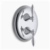 KOHLER Finial Polished Chrome Traditional Stacked Valve Trim with Lever Handles (Valve not Included)
