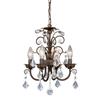 Cascadia Rovinia 4-Light Crystal and Bronze Candle Mini Chandelier