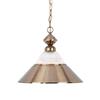 RAM Game Room Products Metal Halophane Glass Shade Matte Black/Stainless Steel  Large Pendant Light
