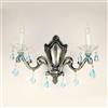 Classic Lighting Via Firenze Millennium Silver Crystalique Sapphire 2-Light Wall Sconce
