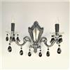 Classic Lighting Via Firenze 14-in x 19-in Siver Plate 2 Light Crystal Wall Sconce