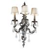 Classic Lighting Majestic Imperial 29-in x 16-in Aged Bronze with Crystalique Black Crystals 3-Light Wall Sconce