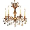 Classic Lighting Chateau Collection 36-in Aged Brass Strass Golden Teak 5-Light Chandelier