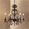 Classic Lighting Chateau Collection 36-in French Gold Crystalique Golden Teak 6-Light Chandelier