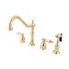 Elements of Design New Orleans Adjustable Polished Brass Kitchen Faucet With Sprayer