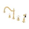 Elements of Design New Orleans Adjustable Polished Brass Kitchen Faucet With Sprayer