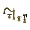 Elements of Design New Orleans Adjustable Antique Vintage Brass Kitchen Faucet With Sprayer