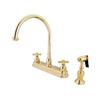 Elements of Design Chicago Polished Brass Kitchen Faucet With Sprayer