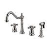 Elements of Design Chrome Widespread Two Handle Kitchen Faucet with Sprayer
