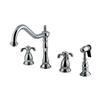 Elements of Design French Country Chrome Widespread Kitchen Faucet With Sprayer