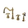 Elements of Design French Country Polished Brass Widespread Kitchen Faucet With Sprayer